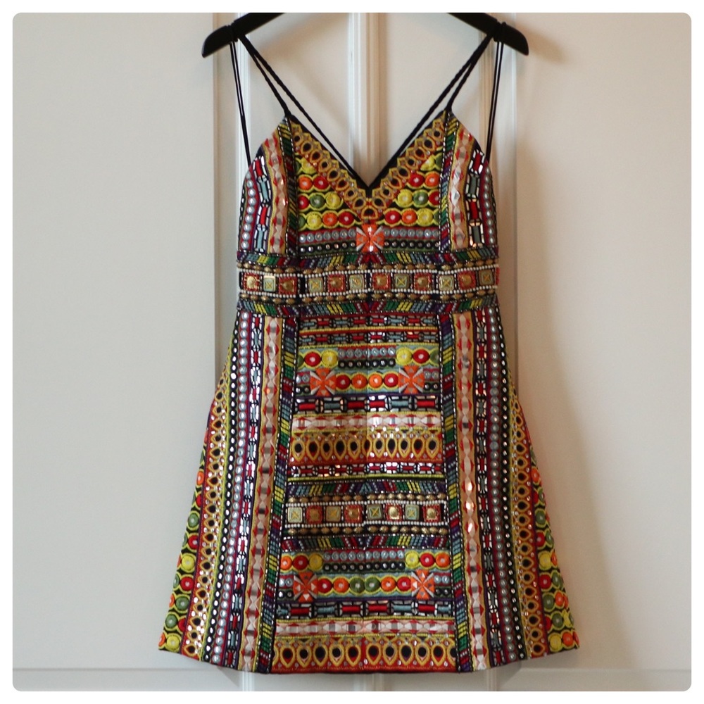 ALICE + OLIVIA Tayla Embroidered Mini Dress - Picture 9 of 12